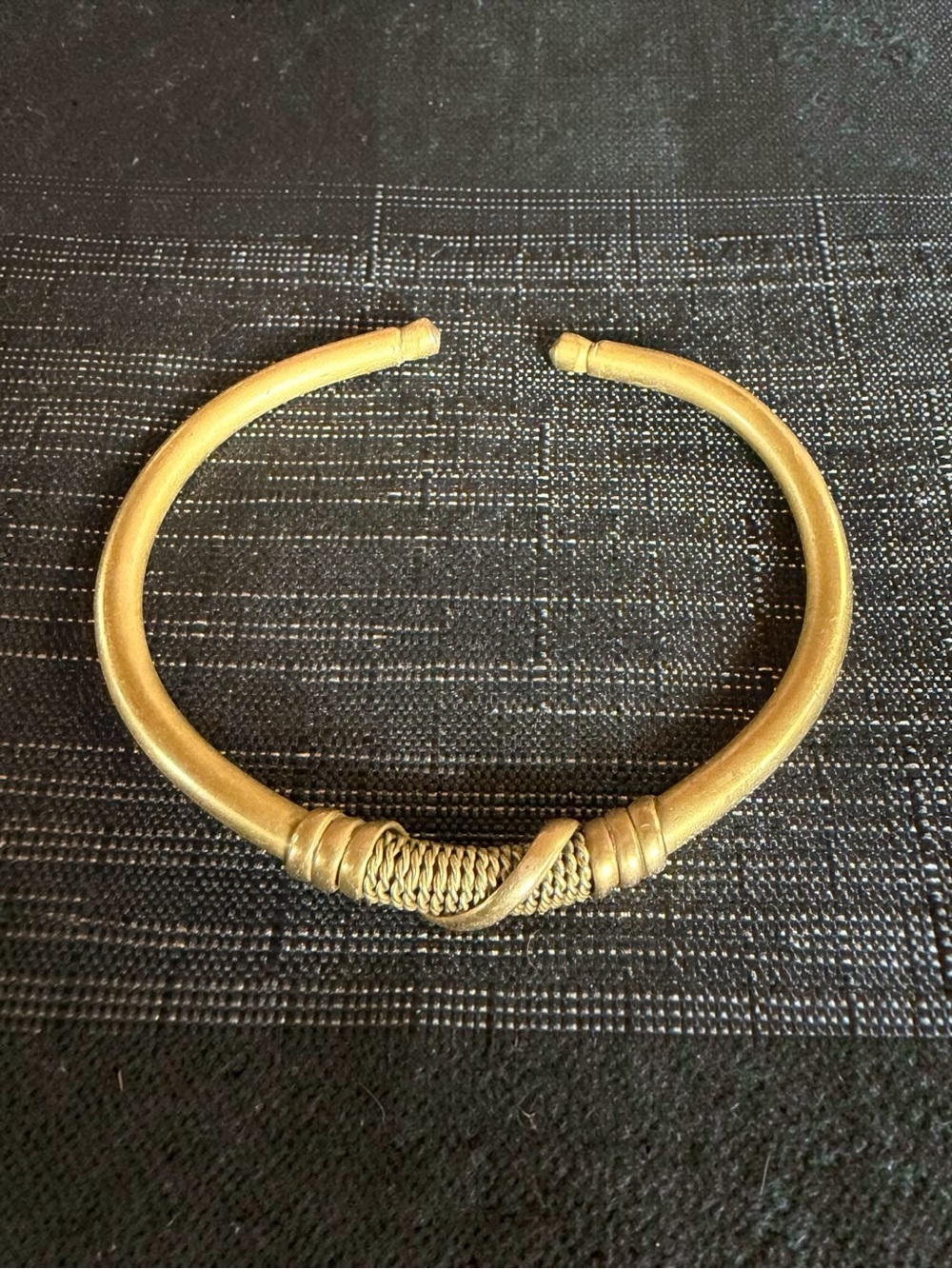 Brass Wire Wrapped West African Bracelet Bangle